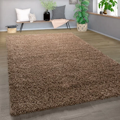 Paco Home Tapis Shaggy Uni Brillant Taupe Ø 120 Cm Rond 1 Paco Home Tapis Shaggy Uni Brillant Taupe Ø 120 Cm Rond