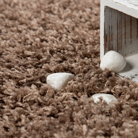 Paco Home Tapis Shaggy Uni Brillant Taupe Ø 120 Cm Rond 4 Paco Home Tapis Shaggy Uni Brillant Taupe Ø 120 Cm Rond – Image 4