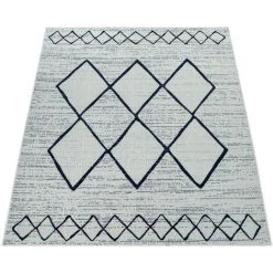 Paco Home Tapis Intérieur & Extérieur Tissage À Plat Motif Géométrique Scandinave En Blanc Bleu 80x150 Cm -Tapis et paillasson Soldes 50626806 5