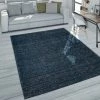 Paco Home Tapis De Salon Poils Ras Design Moucheté Moderne En Anthracite Bleu Gris 60x110 Cm