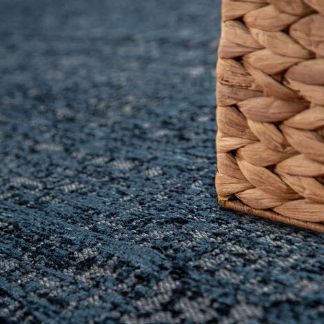 Paco Home Tapis De Salon Poils Ras Design Moucheté Moderne En Anthracite Bleu Gris 60x110 Cm 3 Paco Home Tapis De Salon Poils Ras Design Moucheté Moderne En Anthracite Bleu Gris 60x110 Cm – Image 3