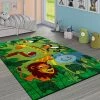 Paco Home Tapis Pour Enfant Jungle Animaux Vert Ø 120 Cm Rond