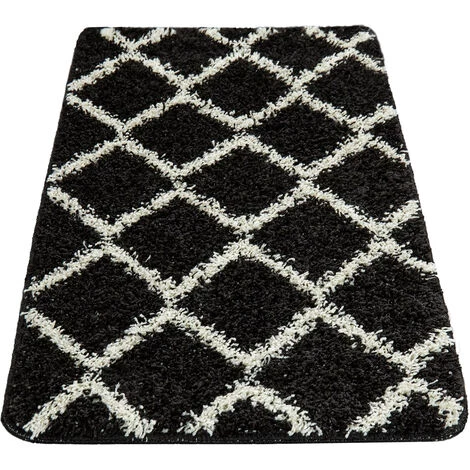 Paco Home Tapis De Bain Moderne Design Losanges Poils Longs Tapis Salle De Bain Crème Noir 40x55 Cm 4 Paco Home Tapis De Bain Moderne Design Losanges Poils Longs Tapis Salle De Bain Crème Noir 40x55 Cm – Image 4