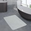 Paco Home Tapis Salle De Bain Moderne Tapis De Bain Motif À Carreaux Uni Blanc Ø 80 Cm Rond