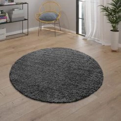 Paco Home Tapis Poils Longs Gris Anthracite Salon Shaggy Résistant Doux Robuste 70x140 Cm -Tapis et paillasson Soldes 50627110 3