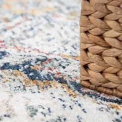 Paco Home Tapis De Salon Poils Ras Vintage Motif Orient Ornements Bordure Beige Bleu 60x100 Cm -Tapis et paillasson Soldes 50627144 4