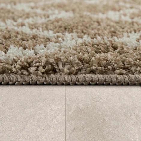 Paco Home Tapis De Bain Moderne Design Losanges Poils Longs Tapis Salle De Bain Beige Blanc Ø 80 Cm Rond 2 Paco Home Tapis De Bain Moderne Design Losanges Poils Longs Tapis Salle De Bain Beige Blanc Ø 80 Cm Rond – Image 2