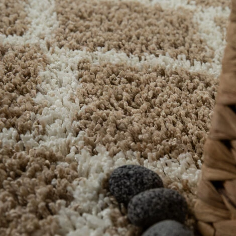 Paco Home Tapis De Bain Moderne Design Losanges Poils Longs Tapis Salle De Bain Beige Blanc Ø 80 Cm Rond 3 Paco Home Tapis De Bain Moderne Design Losanges Poils Longs Tapis Salle De Bain Beige Blanc Ø 80 Cm Rond – Image 3