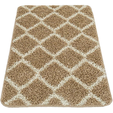 Paco Home Tapis De Bain Moderne Design Losanges Poils Longs Tapis Salle De Bain Beige Blanc Ø 80 Cm Rond 4 Paco Home Tapis De Bain Moderne Design Losanges Poils Longs Tapis Salle De Bain Beige Blanc Ø 80 Cm Rond – Image 4