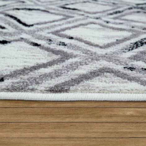 Paco Home Tapis De Salon Poils Ras Tapis Vintage Scandinave Moderne Gris Blanc Cassé 120x170 Cm 2 Paco Home Tapis De Salon Poils Ras Tapis Vintage Scandinave Moderne Gris Blanc Cassé 120x170 Cm – Image 2