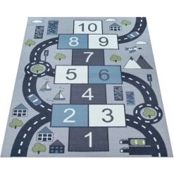 Paco Home Tapis Pour Enfants, Tapis De Jeu Pour Chambres D'enfants, Boîtes Gonflables Et Rues, Gris 80x150 Cm -Tapis et paillasson Soldes 50627288 4