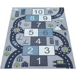 Paco Home Tapis Pour Enfants, Tapis De Jeu Pour Chambres D'enfants, Boîtes Gonflables Et Rues, Gris 80x150 Cm -Tapis et paillasson Soldes 50627288 5
