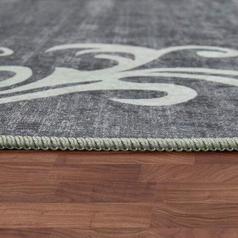 Paco Home Tapis Moderne Avec Motif Feuillage Imprimé Design Tendance Gris Blanc 80x150 Cm 2 Paco Home Tapis Moderne Avec Motif Feuillage Imprimé Design Tendance Gris Blanc 80x150 Cm – Image 2