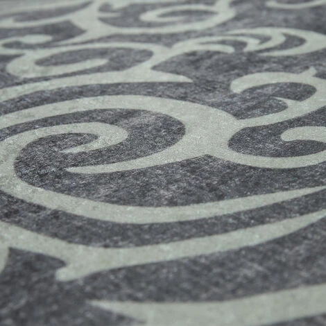 Paco Home Tapis Moderne Avec Motif Feuillage Imprimé Design Tendance Gris Blanc 80x150 Cm 3 Paco Home Tapis Moderne Avec Motif Feuillage Imprimé Design Tendance Gris Blanc 80x150 Cm – Image 3