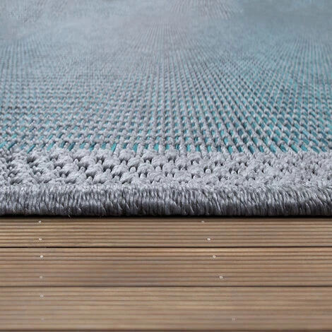 Paco Home Tapis Intérieur & Extérieur Balcon Terrasse Cuisine Bordures Design Turquoise 80x150 Cm 3 Paco Home Tapis Intérieur & Extérieur Balcon Terrasse Cuisine Bordures Design Turquoise 80x150 Cm – Image 3