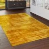 Paco Home Tapis Fait Main De Haute Qualité 100% Viscose Vintage Tendance Couleur Jaune 80x150 Cm