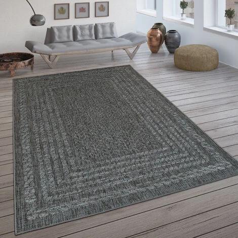 Paco Home Tapis Intérieur & Extérieur Tissé À Plat Avec Motif Scandinave Et Style Sisal Gris 80x150 Cm 1 Paco Home Tapis Intérieur & Extérieur Tissé À Plat Avec Motif Scandinave Et Style Sisal Gris 80x150 Cm