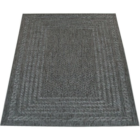 Paco Home Tapis Intérieur & Extérieur Tissé À Plat Avec Motif Scandinave Et Style Sisal Gris 80x150 Cm 2 Paco Home Tapis Intérieur & Extérieur Tissé À Plat Avec Motif Scandinave Et Style Sisal Gris 80x150 Cm – Image 2