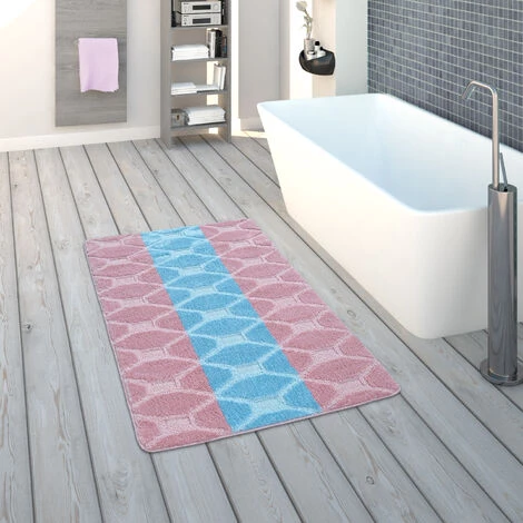 Paco Home Tapis De Bain, Tapis Poils Ras Salle De Bain Motif À Carreaux, Pastel Bleu Rose 70x120 Cm 1 Paco Home Tapis De Bain, Tapis Poils Ras Salle De Bain Motif À Carreaux, Pastel Bleu Rose 70x120 Cm
