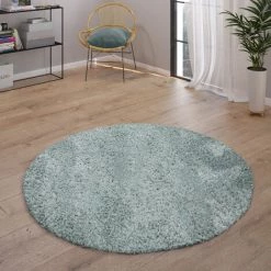 Paco Home Tapis Shaggy Tapis De Salon Poil Long Doux Moderne Motif Monochrome Turquoise 100x200 Cm -Tapis et paillasson Soldes 50627532 3