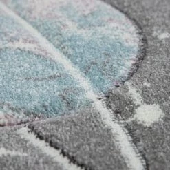 Paco Home Tapis Pour Enfants, Tapis De Jeux Planètes Et Étoiles, Chambre D'Enfant Gris Ø 120 Cm Rond -Tapis et paillasson Soldes 50627572 5