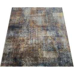Paco Home Tapis Poils Ras Salon Aspect Usé Patchwork Style Industriel Moderne Coloré 60x100 Cm -Tapis et paillasson Soldes 50627725 5