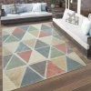 Paco Home Tapis Terrasses Intérieur Extérieur Losanges Moderne Design Géométrique Coloré 60x100 Cm