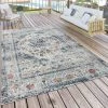 Paco Home Tapis Pour Salon, Tissage Plat À Motif Oriental, Aspect Usé, Bordure, Bleu 60x100 Cm