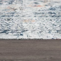 Paco Home Tapis Pour Salon, Tissage Plat À Motif Oriental, Aspect Usé, Bordure, Bleu 60x100 Cm -Tapis et paillasson Soldes 50627798 3