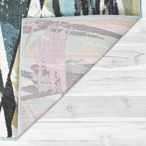 Paco Home Tapis De Créateur Pour Salon, Poils Ras Couleurs Pastel, Look Losanges, Coloré 60x100 Cm 5 Paco Home Tapis De Créateur Pour Salon, Poils Ras Couleurs Pastel, Look Losanges, Coloré 60x100 Cm – Image 5