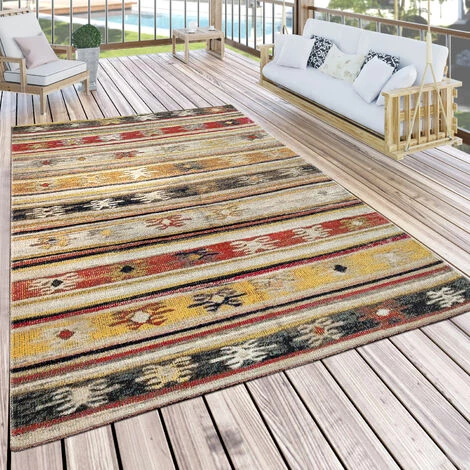 Paco Home Tapis Intérieur Et Extérieur Ethnique Crème Rouge Jaune Ø 160 Cm Rond 1 Paco Home Tapis Intérieur Et Extérieur Ethnique Crème Rouge Jaune Ø 160 Cm Rond