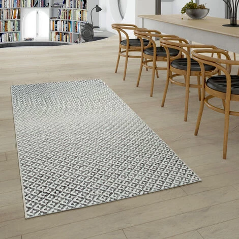 Paco Home Tapis Intérieur & Extérieur Tissage À Plat Géométrique Scandinave Design Losanges En Gris 120x170 Cm 2 Paco Home Tapis Intérieur & Extérieur Tissage À Plat Géométrique Scandinave Design Losanges En Gris 120x170 Cm – Image 2