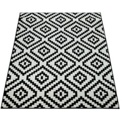 Paco Home Tapis À Poils Ras Salon Moderne 3D Géométrique Motif Losanges Noir Blanc 60x100 Cm -Tapis et paillasson Soldes 50628006 5