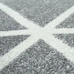 Paco Home Tapis De Salon À Poils Ras Moderne Design Géométrique Motif Losanges En Gris 60x100 Cm -Tapis et paillasson Soldes 50628007 3