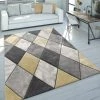Paco Home Tapis De Salon Coloré Poils Ras Aspect Usé Couleurs Pastel Design Losanges Triangles 240x330 Cm