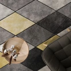 Paco Home Tapis De Salon Coloré Poils Ras Aspect Usé Couleurs Pastel Design Losanges Triangles 240x330 Cm -Tapis et paillasson Soldes 50628128 3