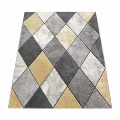 Paco Home Tapis De Salon Coloré Poils Ras Aspect Usé Couleurs Pastel Design Losanges Triangles 240x330 Cm -Tapis et paillasson Soldes 50628128 5