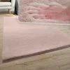 Paco Home Tapis Poils Longs, Shaggy Pour Salon, Moelleux, Doux, Lavable, Rose Uni Ø 80 Cm Rond