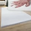 Paco Home Tapis Poils Longs, Shaggy Pour Salon, Moelleux, Doux, Lavable, Blanc Uni 80x150 Cm