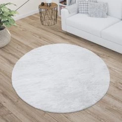 Paco Home Tapis Poils Longs, Shaggy Pour Salon, Moelleux, Doux, Lavable, Blanc Uni 80x150 Cm -Tapis et paillasson Soldes 50628139 3