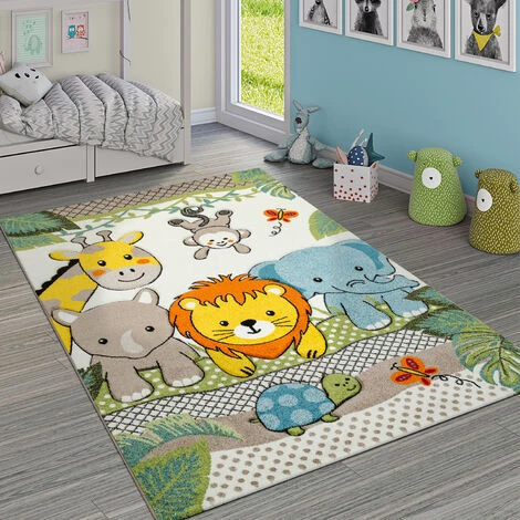 Paco Home Tapis Chambre Enfant Adorable Joyeux Zoo Animaux Jungle Effet 3D En Vert 120x170 Cm 1 Paco Home Tapis Chambre Enfant Adorable Joyeux Zoo Animaux Jungle Effet 3D En Vert 120x170 Cm