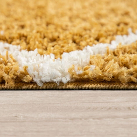 Paco Home Tapis Poils Longs Salon Shaggy Motif Losanges Scandinave, Moderne Jaune 60x100 Cm 3 Paco Home Tapis Poils Longs Salon Shaggy Motif Losanges Scandinave, Moderne Jaune 60x100 Cm – Image 3