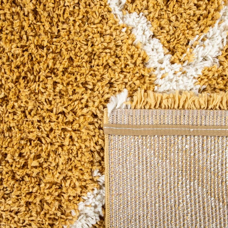 Paco Home Tapis Poils Longs Salon Shaggy Motif Losanges Scandinave, Moderne Jaune 60x100 Cm 5 Paco Home Tapis Poils Longs Salon Shaggy Motif Losanges Scandinave, Moderne Jaune 60x100 Cm – Image 5