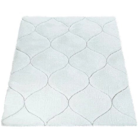 Paco Home Tapis De Salon Shaggy Blanc Poils Longs Doux Moelleux Design 3D Motif Vagues 60x100 Cm 5 Paco Home Tapis De Salon Shaggy Blanc Poils Longs Doux Moelleux Design 3D Motif Vagues 60x100 Cm – Image 5