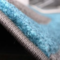 Paco Home Tapis De Créateur Avec Contours Découpés Motif à Carreaux En Turquoise Gris 60x110 Cm -Tapis et paillasson Soldes 50628234 3