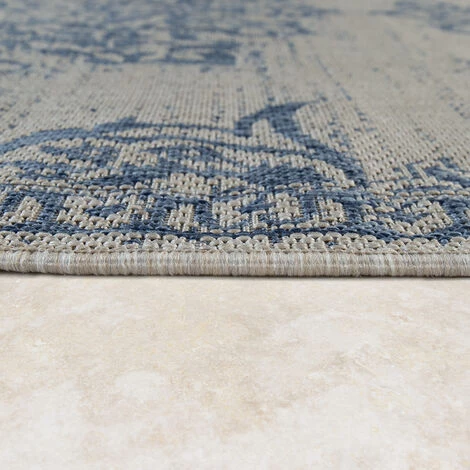 Paco Home Tapis Extérieur Bleu Beige Design Oriental Fleurs Motif Balcon Salon 60x100 Cm 2 Paco Home Tapis Extérieur Bleu Beige Design Oriental Fleurs Motif Balcon Salon 60x100 Cm – Image 2