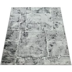 Paco Home Tapis Design Moderne Tendance Chiné Optique Mur De Pierre Salon Gris 60x100 Cm -Tapis et paillasson Soldes 50628322 4