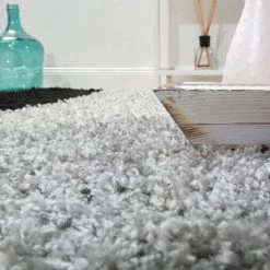 Paco Home Tapis Shaggy Longues Mèches Hautes Motifs Gris Noir Blanc Rouge 70x140 Cm -Tapis et paillasson Soldes 50628337 4