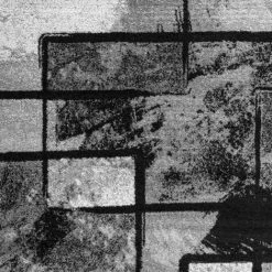 Paco Home Tapis Design Moderne Poils Ras Abstrait Peintures Effet Noir Gris Anthracite 60x100 Cm -Tapis et paillasson Soldes 50628407 3