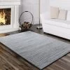 Paco Home Tapis Salon Moderne Fil Scintillant Rayé Lignes Poils Ras Chiné Gris 240x340 Cm